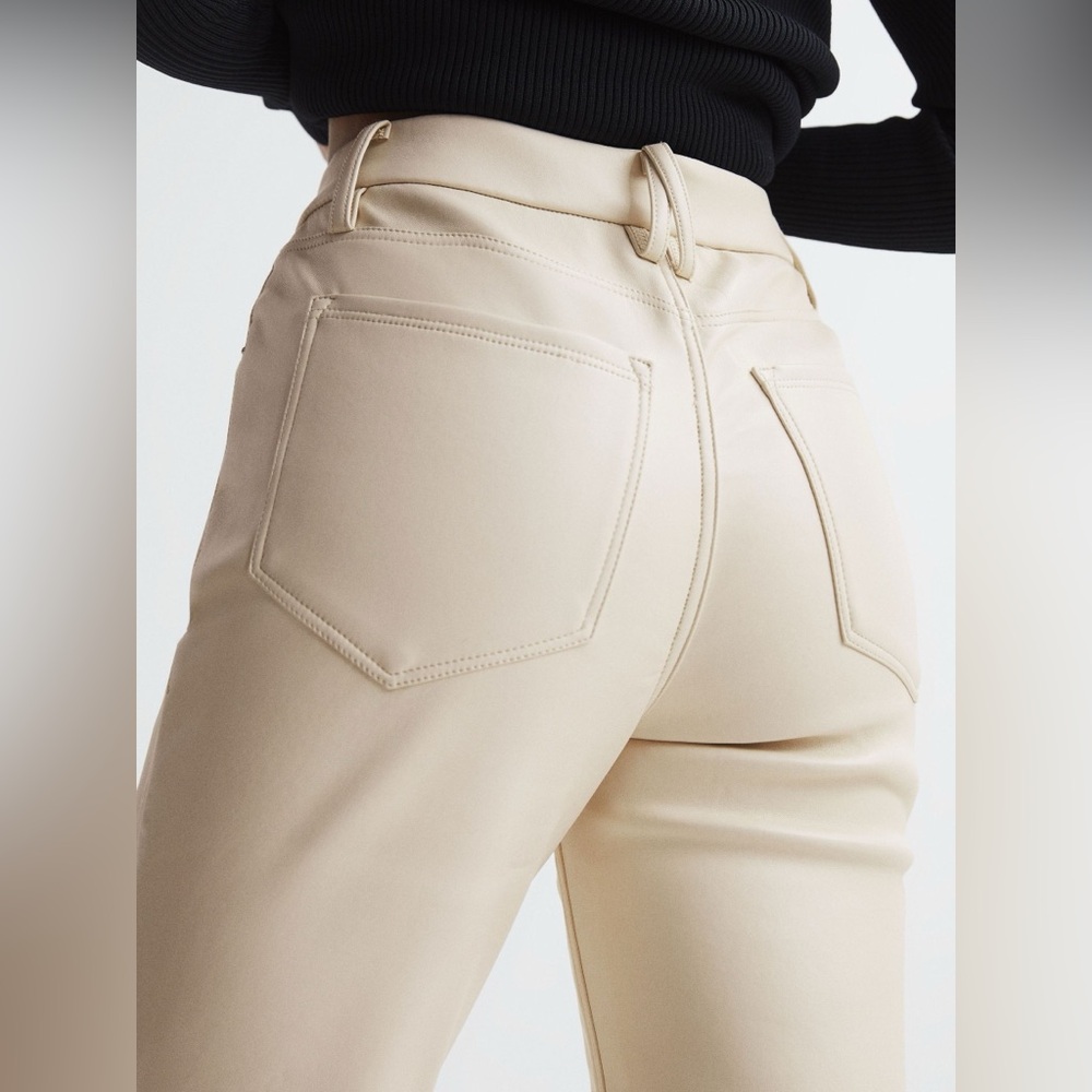 Good American Better Than Leather Pants in Off White - Picture 2 of 8